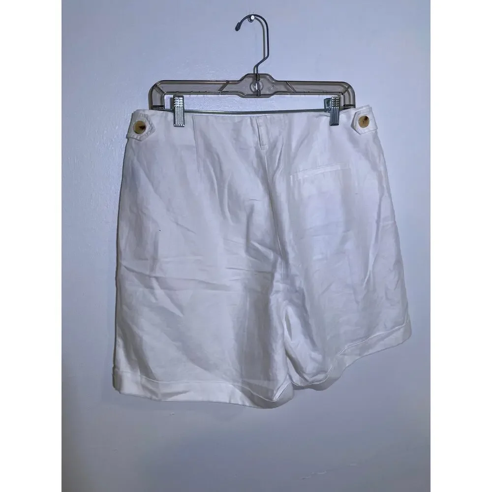 J.Mclaughlin Ebba Linen-Blend White Short SZ 10 - Picture 3 of 8